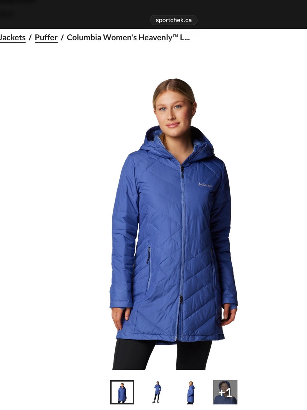 Columbia Women's Heavenly Periwinkle Blue Hooded Long Puffer Coat